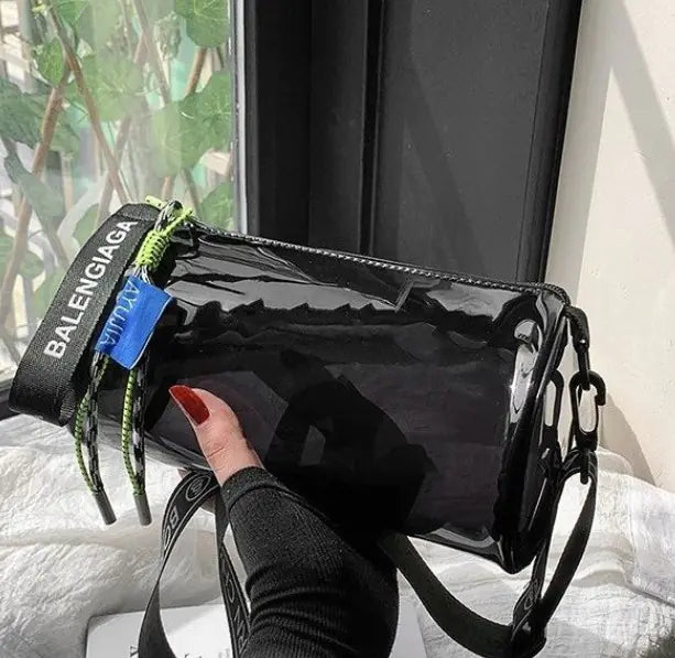 Transparent Jelly Cylinder Bag for Women - Fashionable Crossbody
