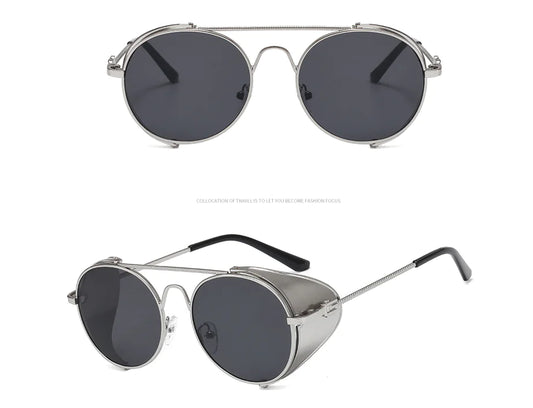 Classic Steampunk Round Sunglasses for Men and Women