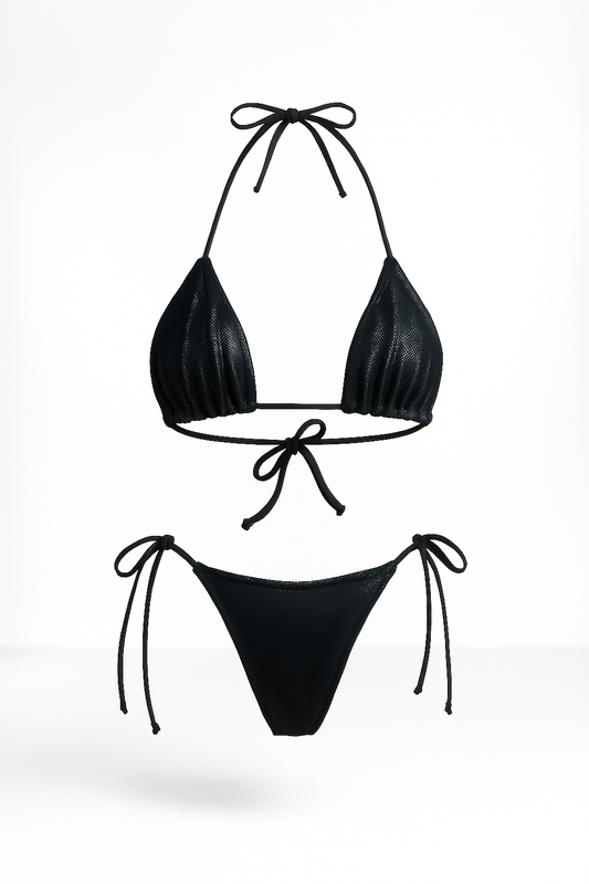 Holographic Black Bikini Set