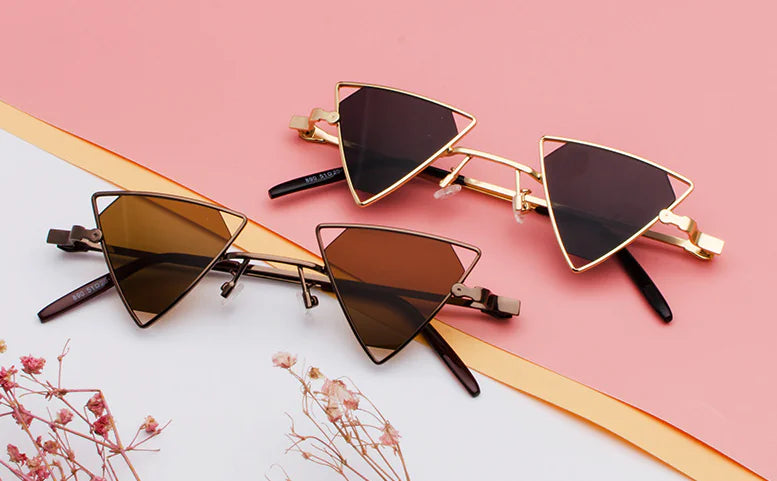 New Punk Style Triangle Sunglasses with Metal Frame