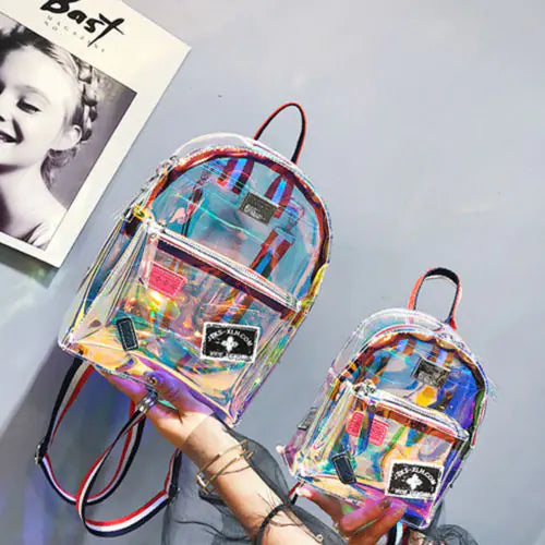 Transparent Mini Backpack for Girls - Fashionable Jelly Design