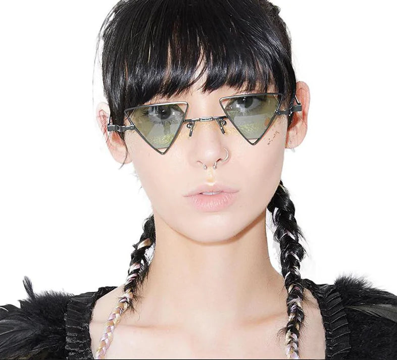 New Punk Style Triangle Sunglasses with Metal Frame