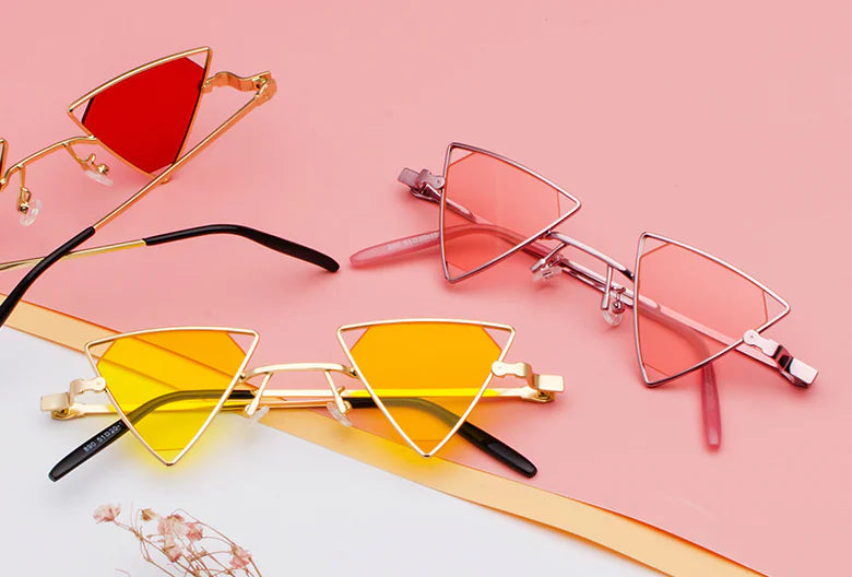 New Punk Style Triangle Sunglasses with Metal Frame