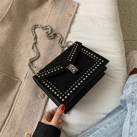 2019 Trendy Studded Small Square Bag for Women