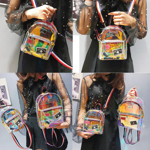 Transparent Mini Backpack for Girls - Fashionable Jelly Design
