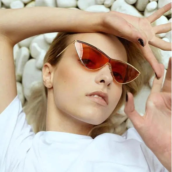 Sleek Metal Frame Cat-Eye Shades – Bold Streetwear Eyewear