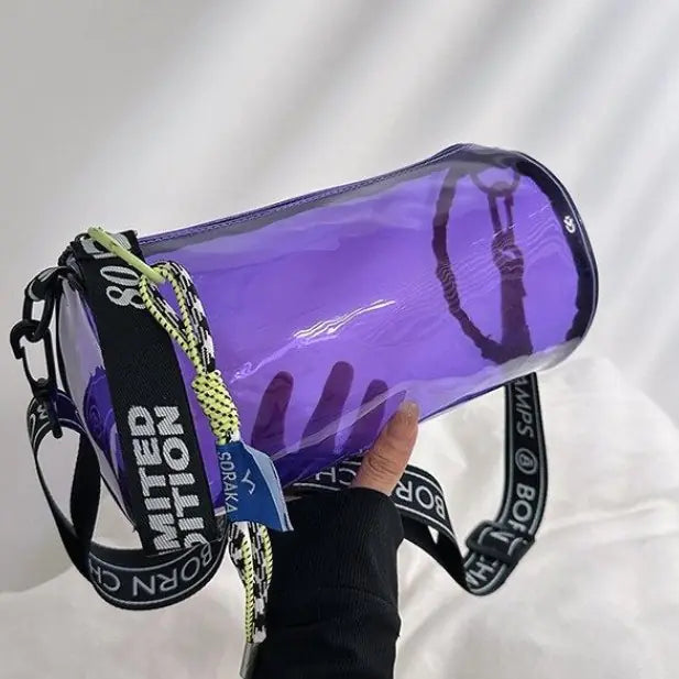 Transparent Jelly Cylinder Bag for Women - Fashionable Crossbody