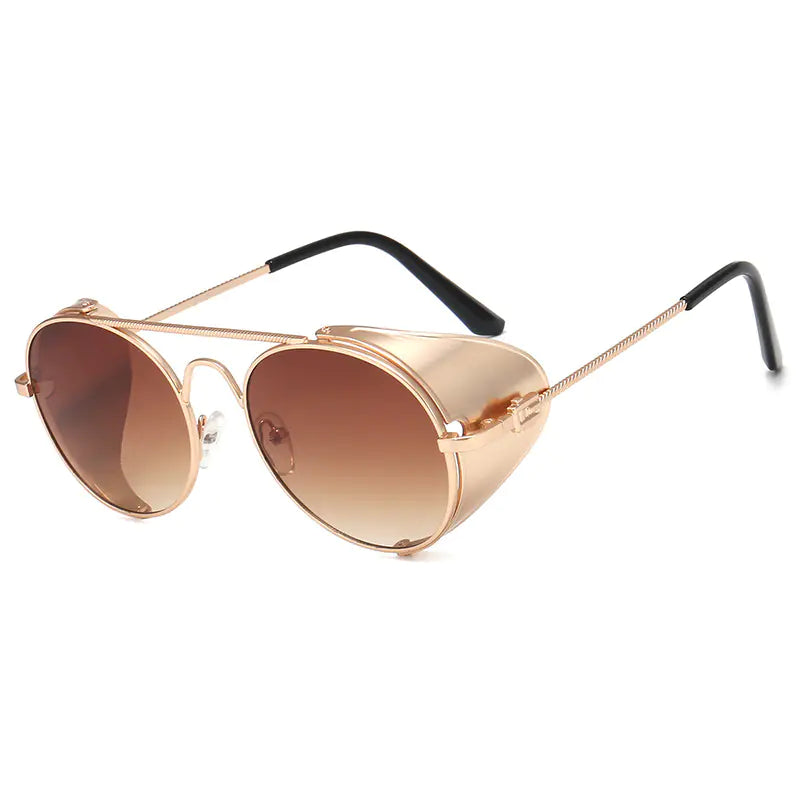 Classic Steampunk Round Sunglasses for Men and Women