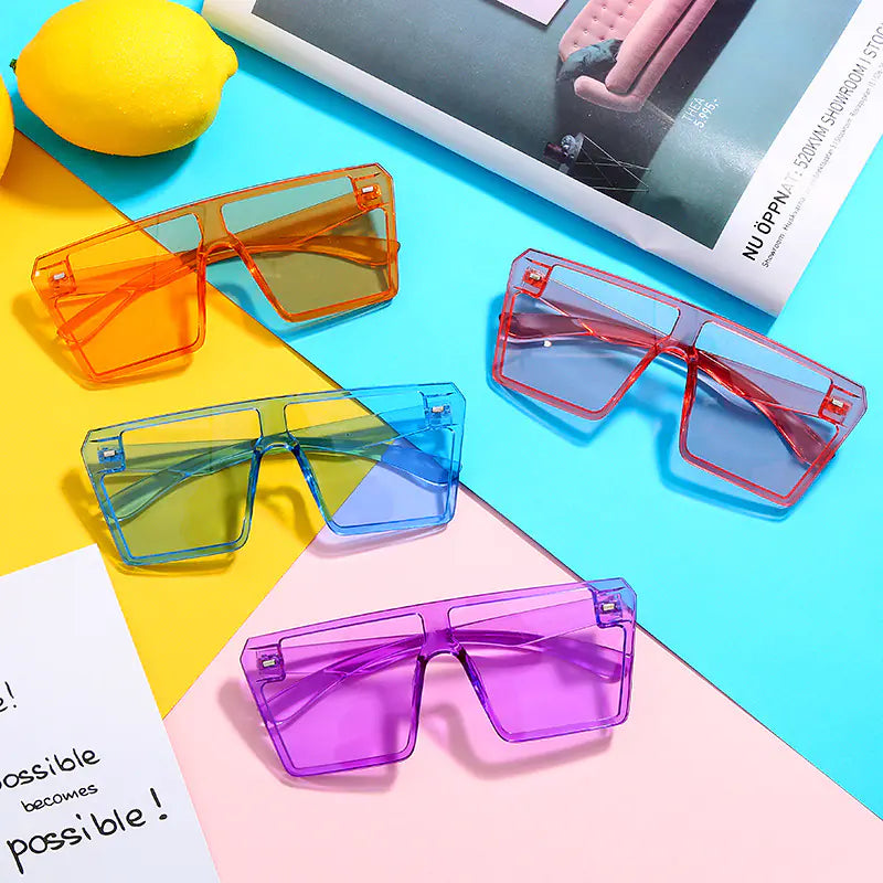 Candy Color Square Frame Sunglasses