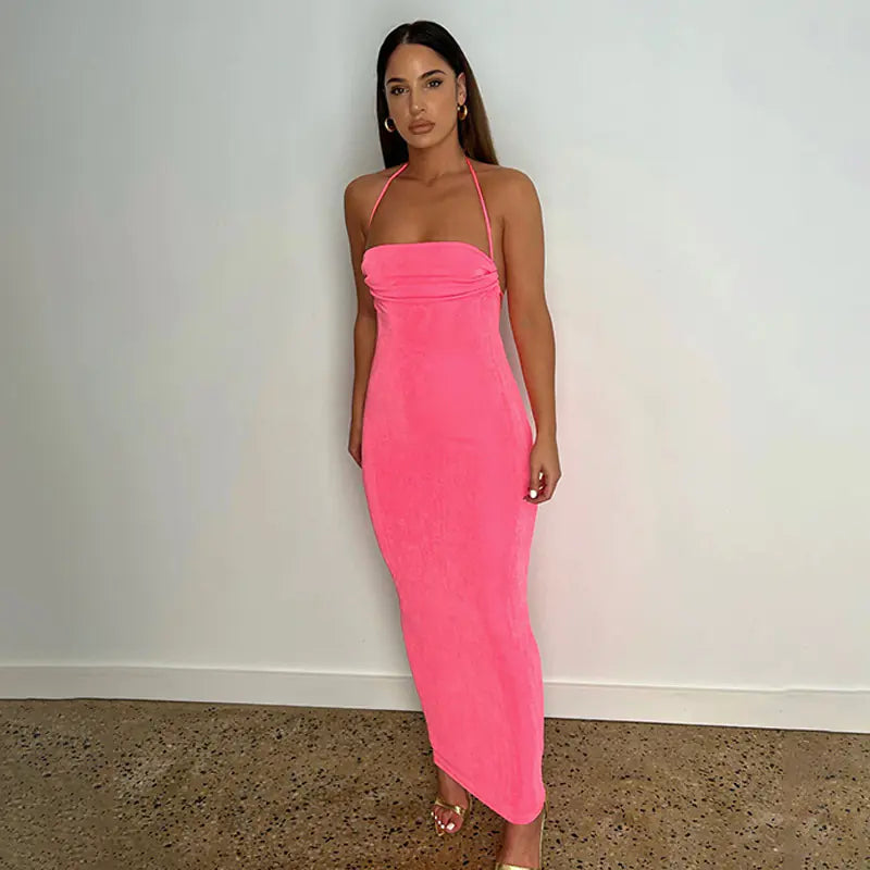 2024 Summer Fashion Sexy Backless Maxi Dress