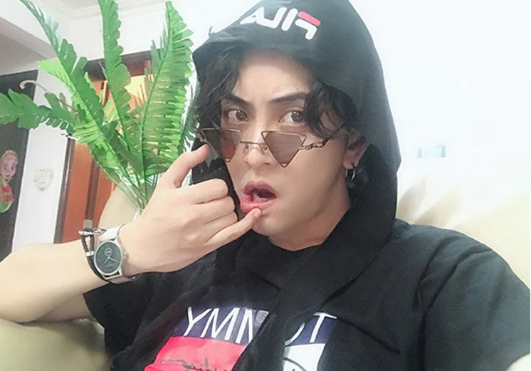 New Punk Style Triangle Sunglasses with Metal Frame