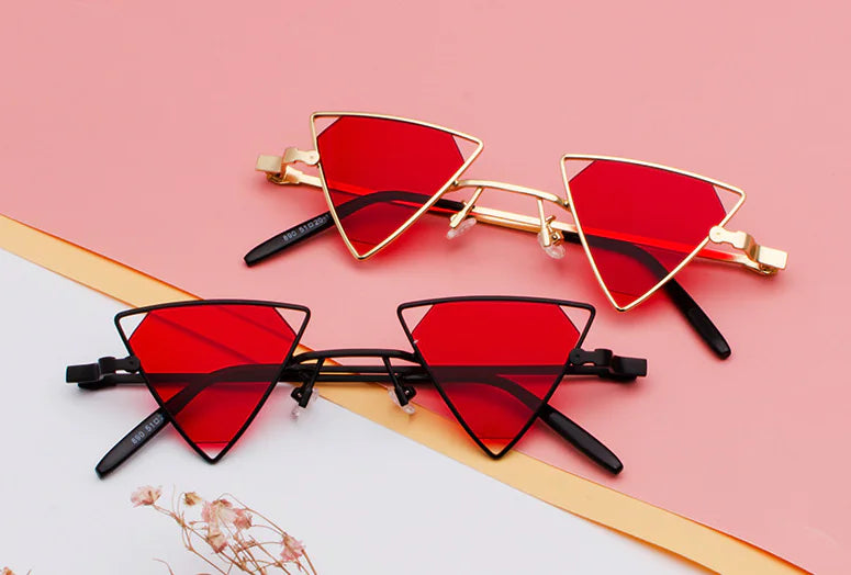 New Punk Style Triangle Sunglasses with Metal Frame