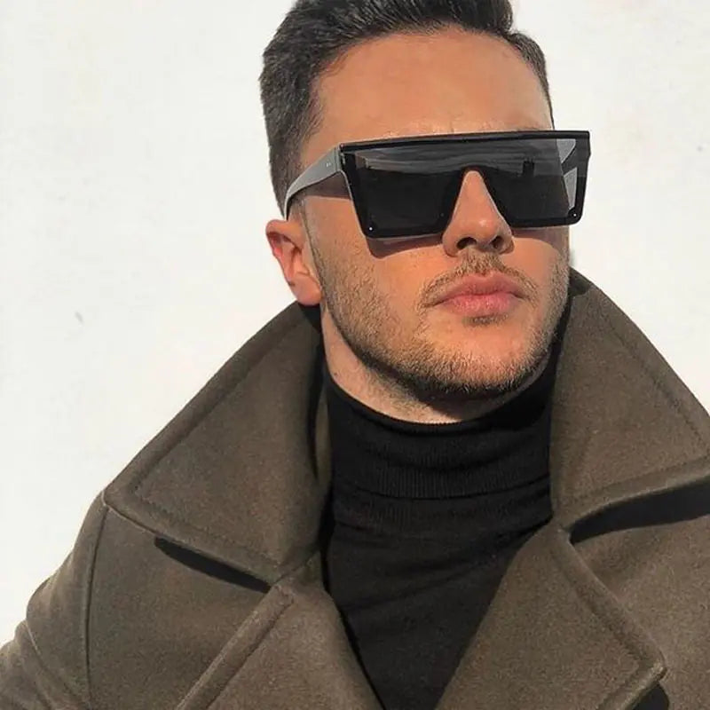 Oversized Black Square Sunglasses – Unisex Fashion Shades for Men & Women