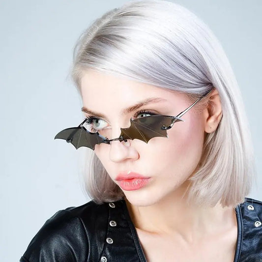 Fashion Rimless Batwing Sunglasses for Men and Women
