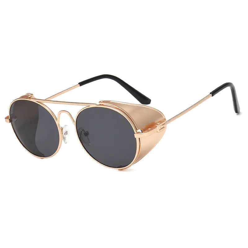 Classic Steampunk Round Sunglasses for Men and Women
