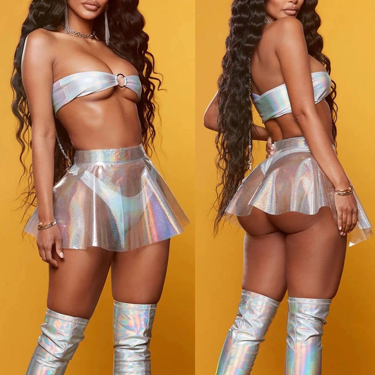 Women's Perspective Copper Mini Skirt Fashion Piece