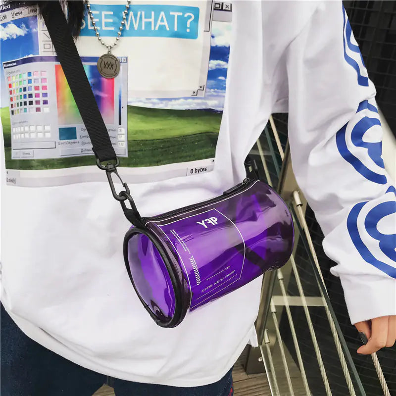 Transparent Jelly Cylinder Bag for Women - Fashionable Crossbody