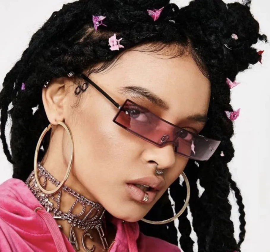 Y2K Rectangular Sunglasses – Trendy Women’s Slim Frame Retro Glasses